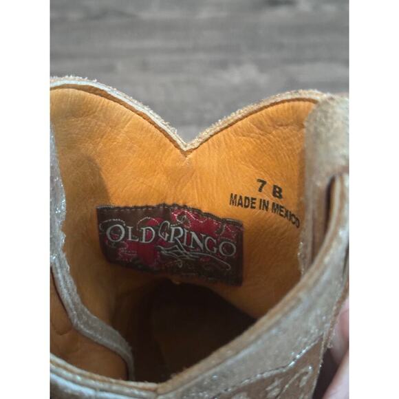 Old Gringo Women's Floral Embroidered Migissi Taupe Western Chelsea Boots Size 7 - Picture 6 of 8